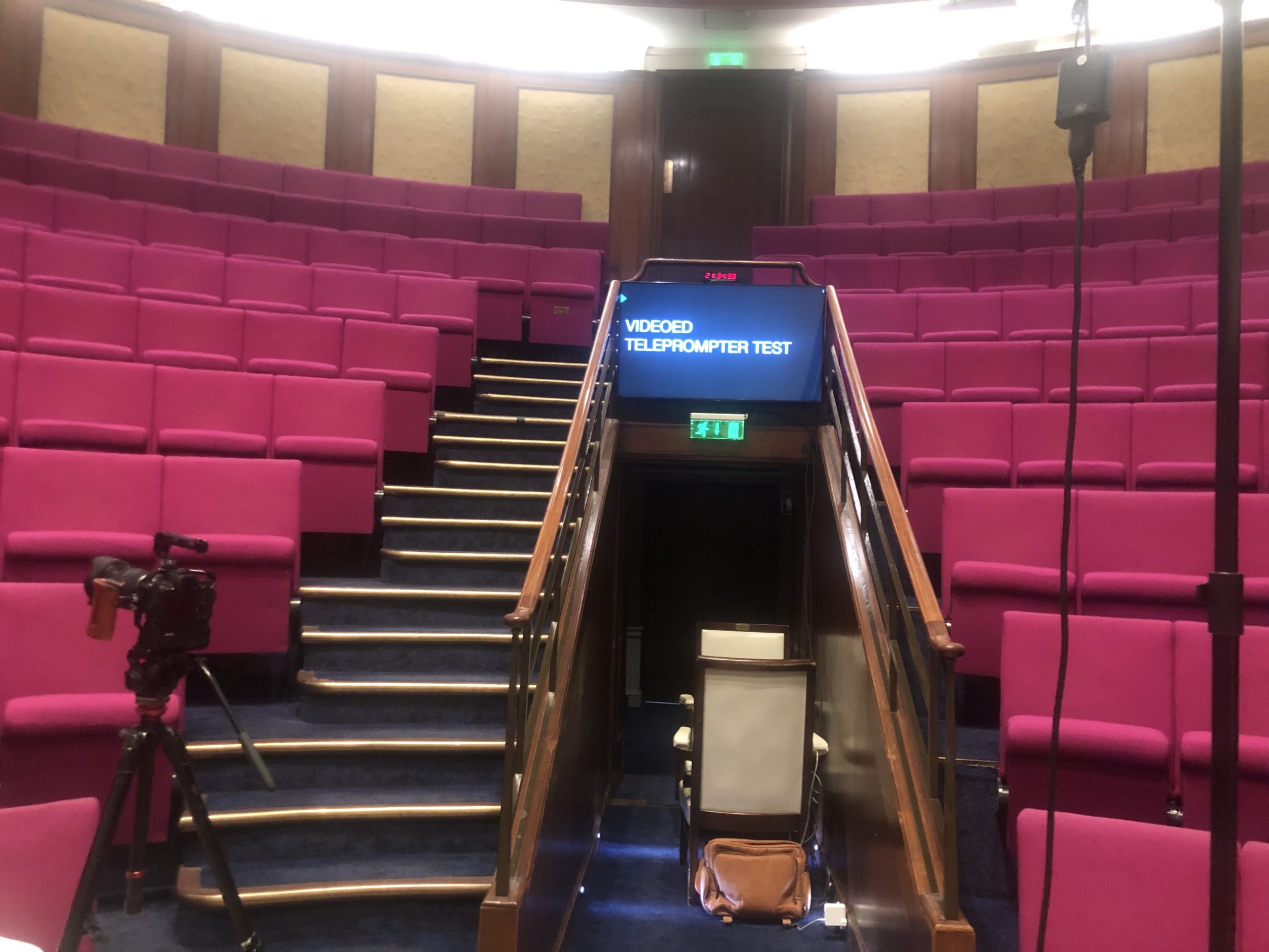 Awards ceremony prompter tv operating a teleprompter