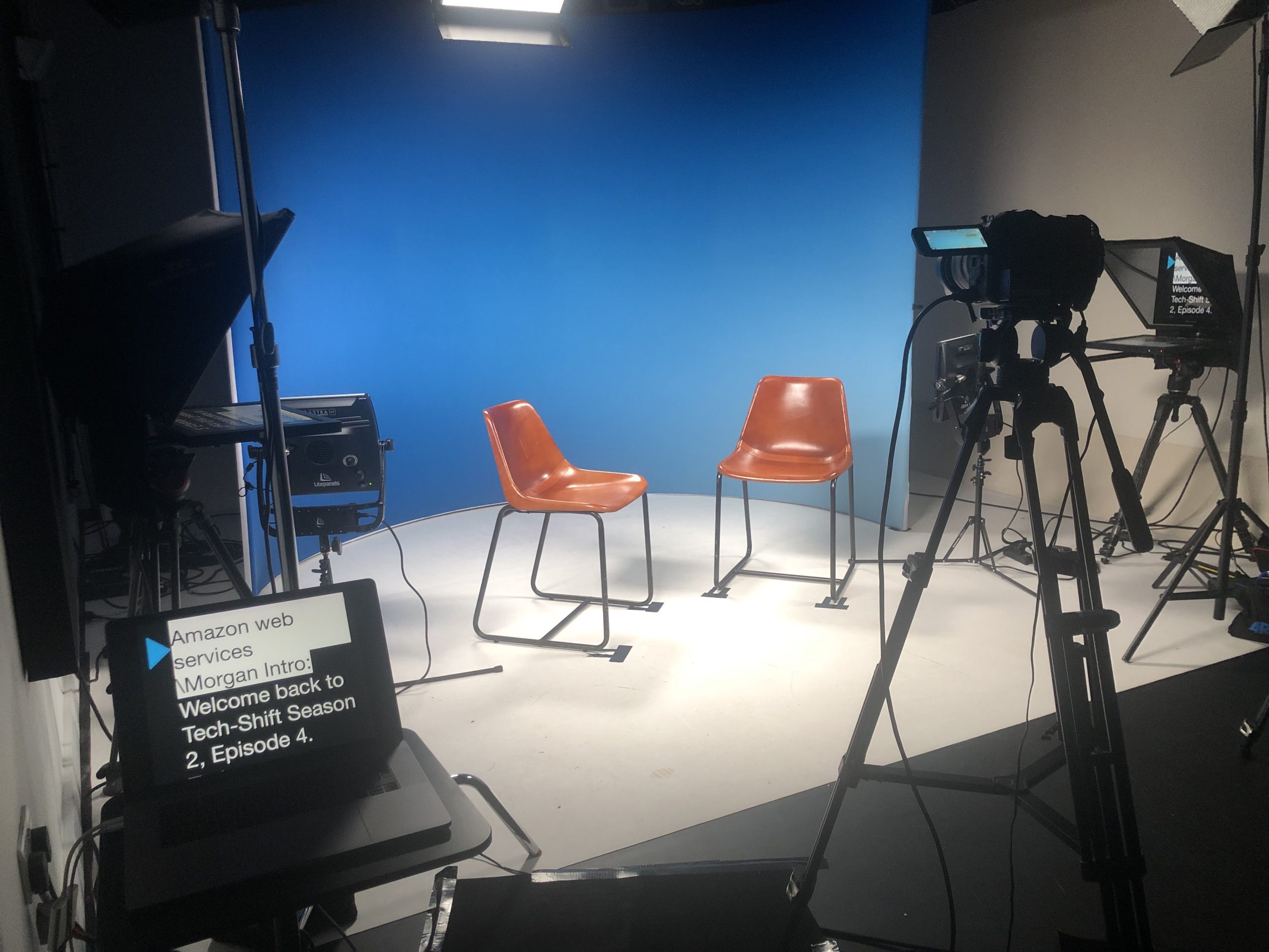 multiple autocue teleprompters on camera tiktok teleprompter